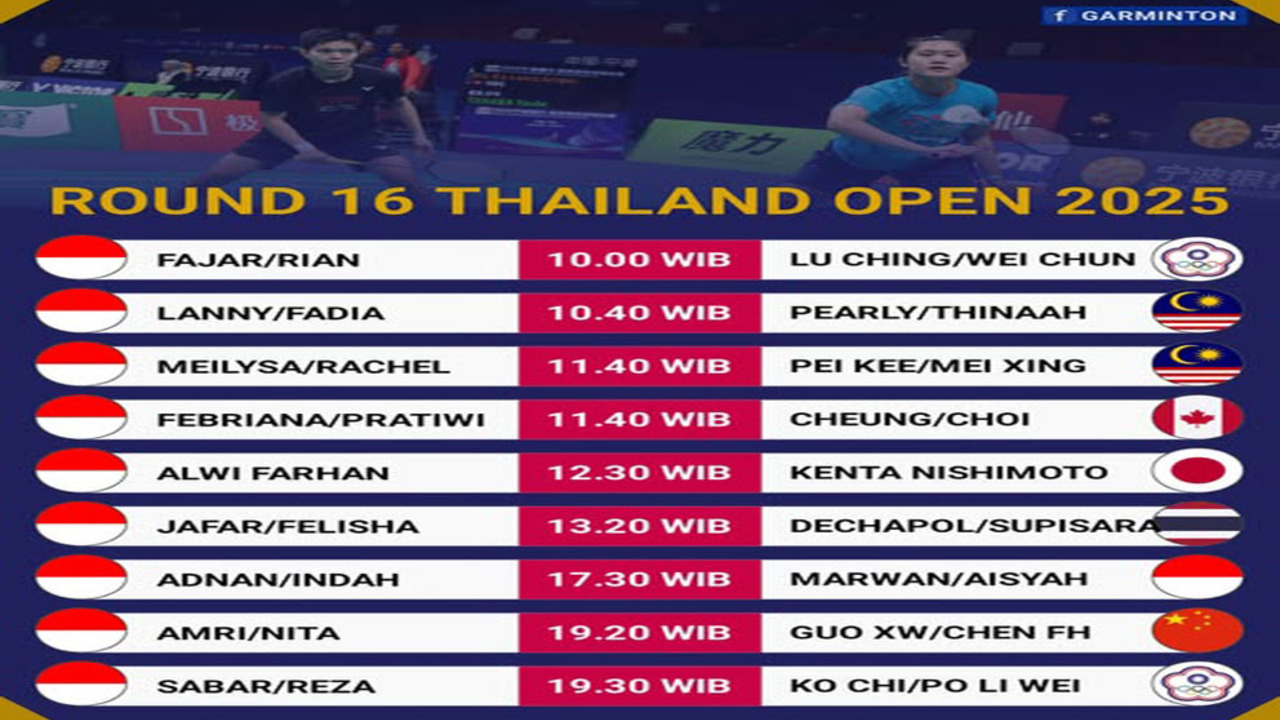 4 Wakil Lolos, 4 Gugur! Ini Jadwal Lengkap Pebulu Tangkis Indonesia di R16