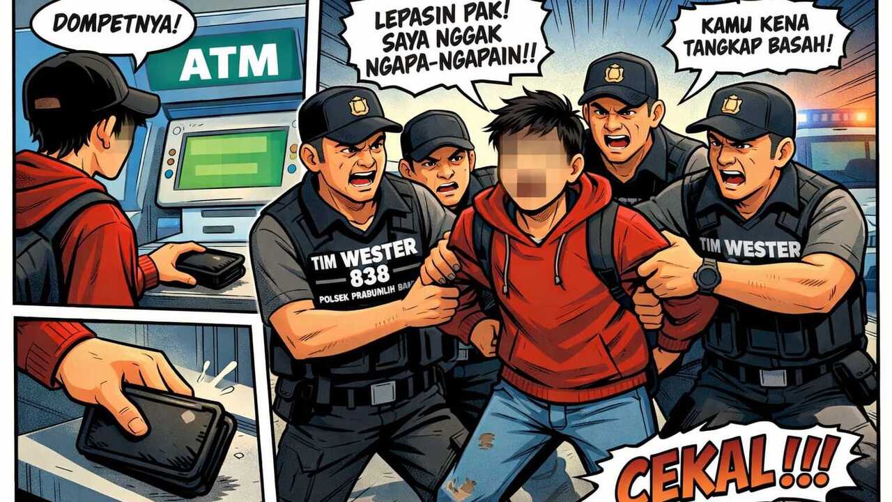 Tergiur Dompet Tertinggal di ATM, Warga Muara Enim Ditangkap Tim WESTER 838 Polsek Prabumulih Barat