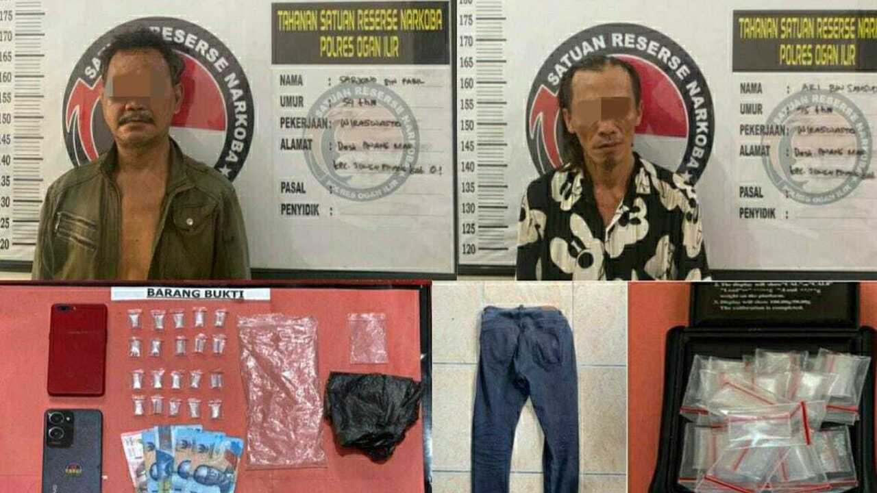 Satres Narkoba Polres Ogan Ilir Bekuk Dua Pengedar, Amankan 20 Paket Sabu