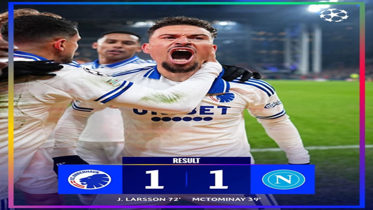 Hasil Copenhagen Vs Napoli 1-1: Copenhagen Tahan Imbang 1-1 di Matchday 7 UCL.