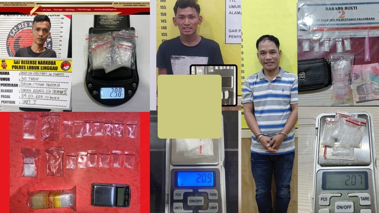 Polda Sumsel Ungkap Tiga Pengedar Narkoba dalam 24 Jam, 26 Paket Sabu Disita