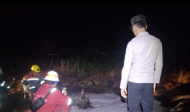 Pipa Sumur Pertamina Terbakar