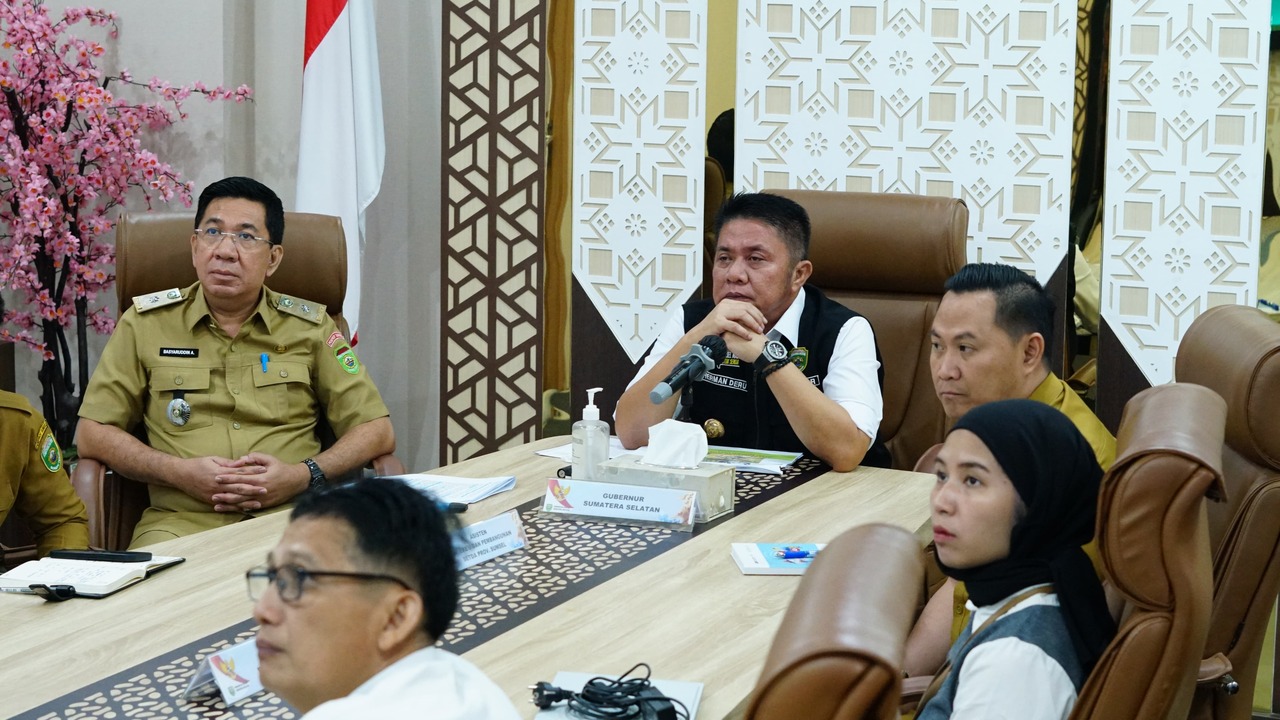 Gubernur Herman Deru Bahas Inflasi & Cuaca Ekstrem di Rakor Virtual Bareng Mendagri Tito Karnavian