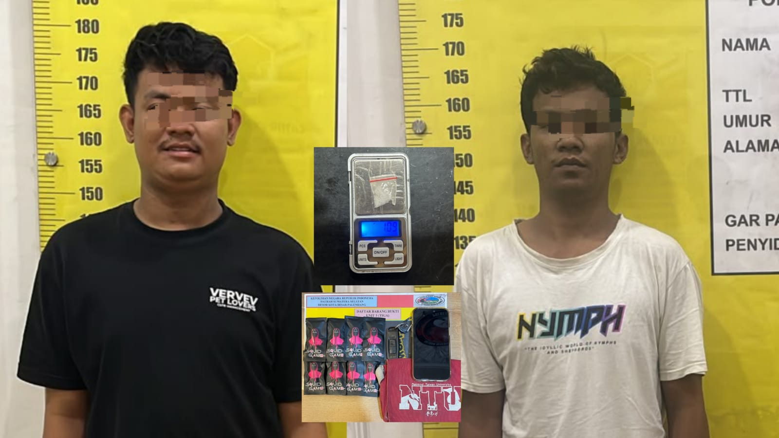 Polrestabes Palembang Gagalkan Peredaran Sabu dan Liquid Vape Etomidate, Dua Tersangka Ditangkap
