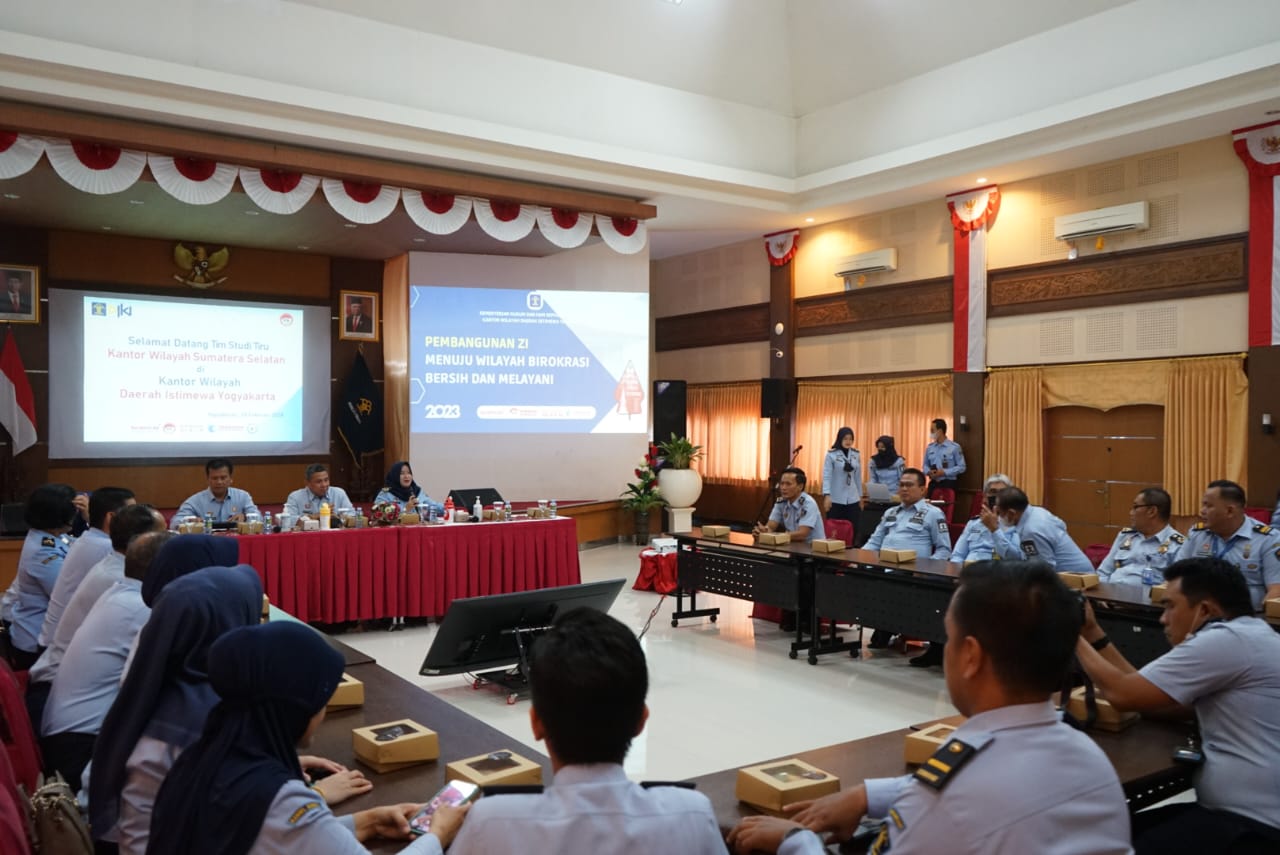 Kemenkumham Sumsel Lakukan Studi Tiru Layanan KI dan Pembangunan ZI ke Kanwil Kemenkumham D.I. Yogyakarta