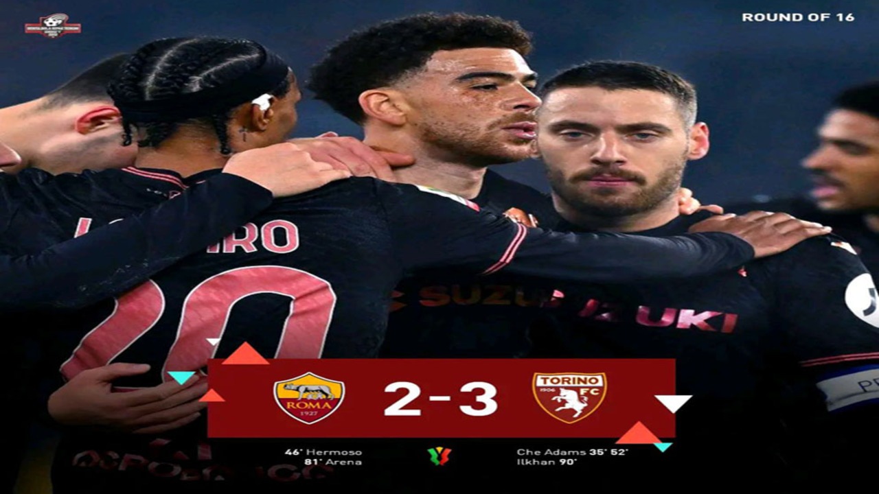 Hasil Coppa Italia: AS Roma Tersingkir dari Coppa Italia Usai Kalah 2-3 dari Torino.