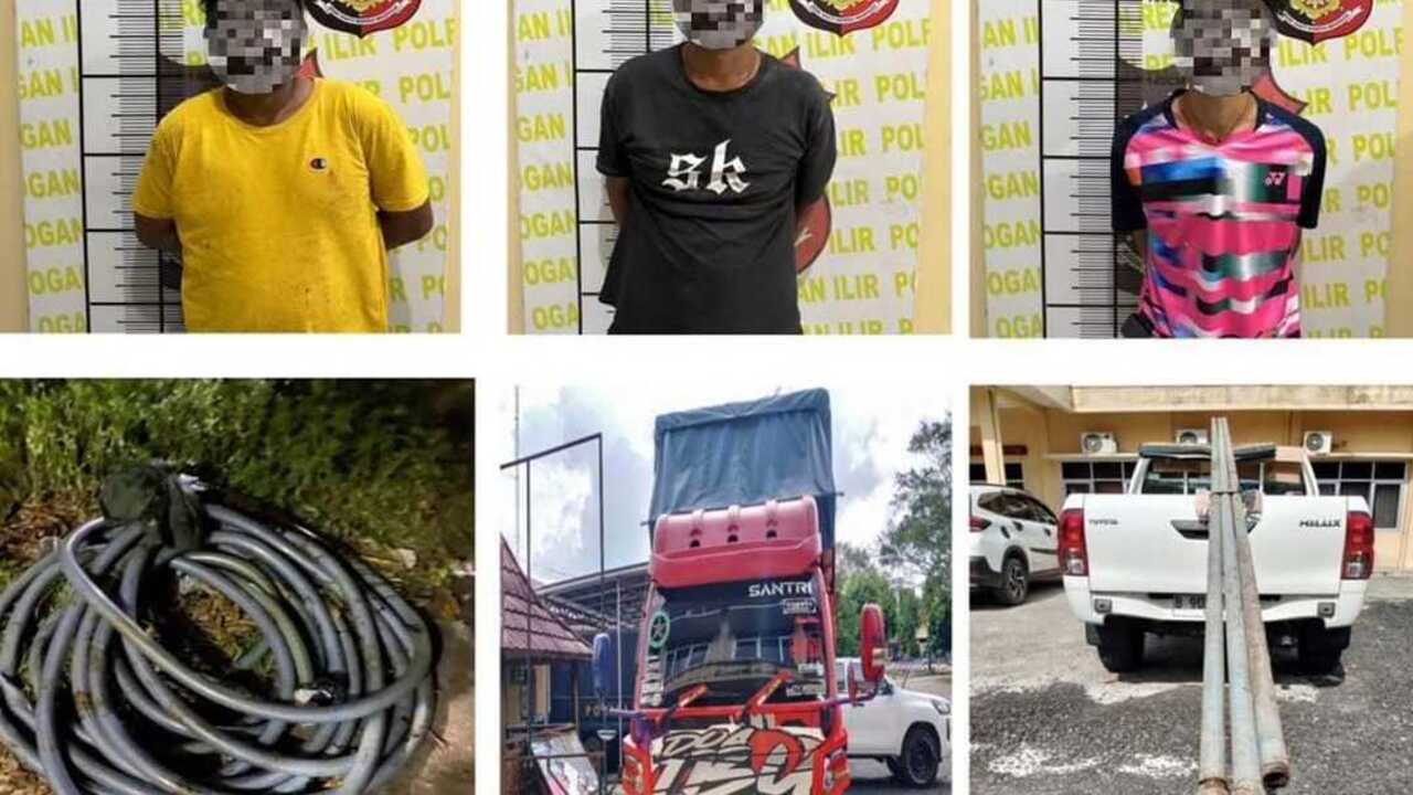 Kawanan pencuri minyak milik PT Pertamina, beraksi di Desa Payakabung Keok Ditangkap Polisi