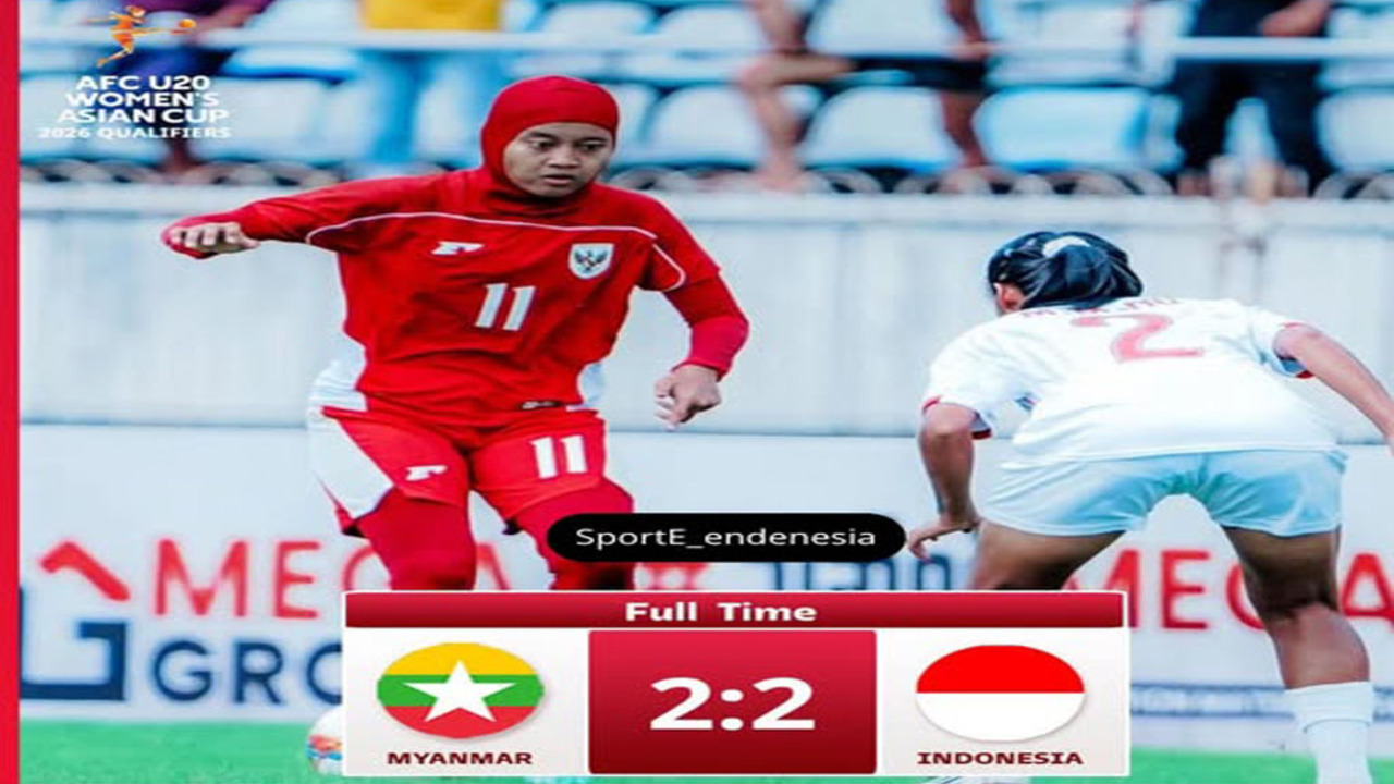 Timnas Putri U-20 Tahan Imbang Myanmar 2-2