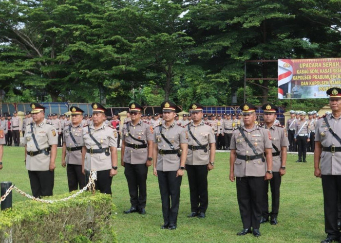 Pimpin Sertijab 6 Pejabat Utama Kapolres Prabumulih Ingatkan Personel Hindari Pelanggaran Sekecil Apapun