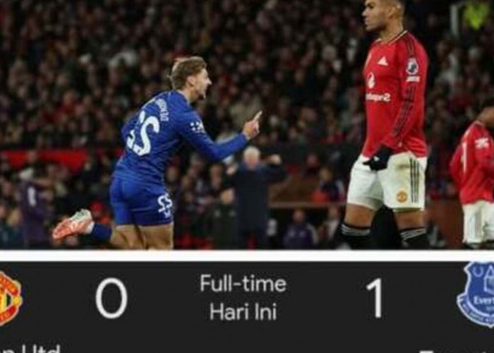 Hasil Liga Premier Inggris: Manchester United Dipermalukan Everton, Setan Merah Kalah 0-1.