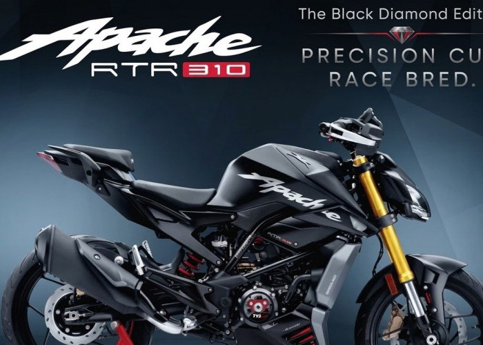 Serba Hitam dan Garang! TVS Apache RTR 310 Black Diamond Punya Cruise Control. 