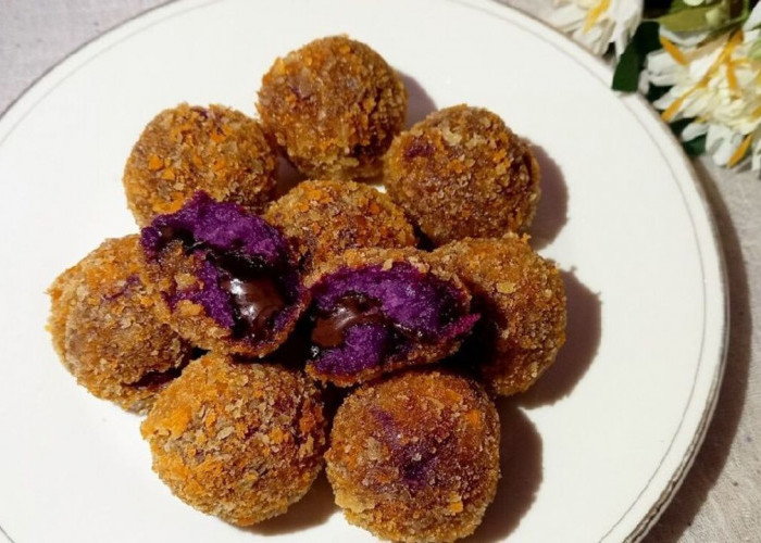 Bola Ubi Ungu Isi Coklat Lumer, Tren Cemilan yang Menggoda Lidah