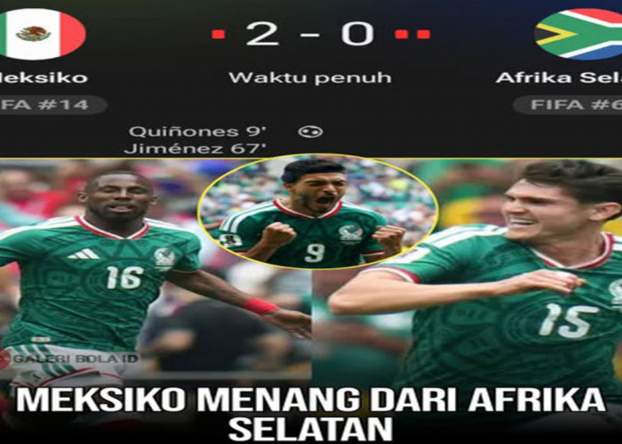 Hasil Piala Dunia 2026: Meksiko Tundukkan Afrika Selatan 2-0.