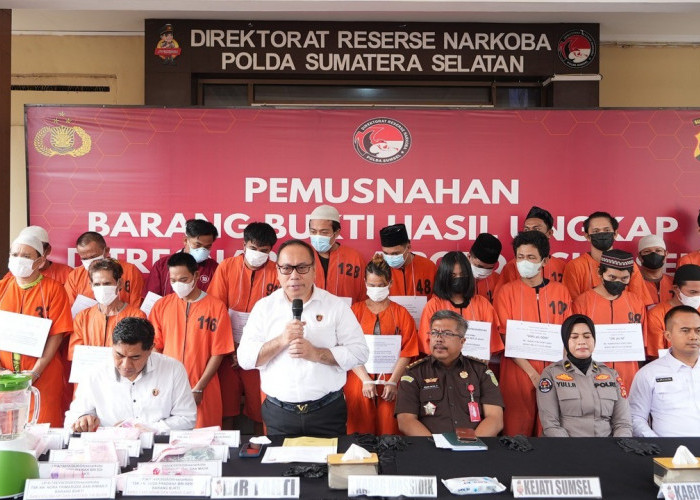 Selamatkan 34 Ribu Jiwa, Polda Sumsel Musnahkan Barang Bukti Narkoba Senilai Rp 2,1 Miliar