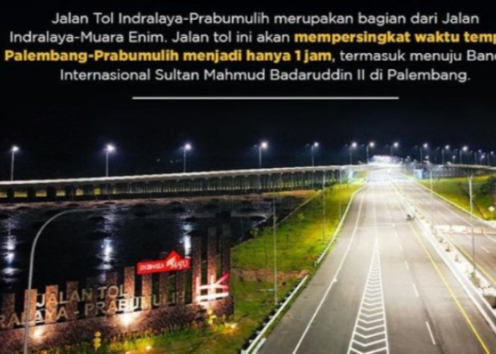 Jalan Tol Indralaya-Prabumulih dan 4 Ruas Jalan Tol Lain Gratis Selama Libur Nataru, Bisa Pulang Kampung..