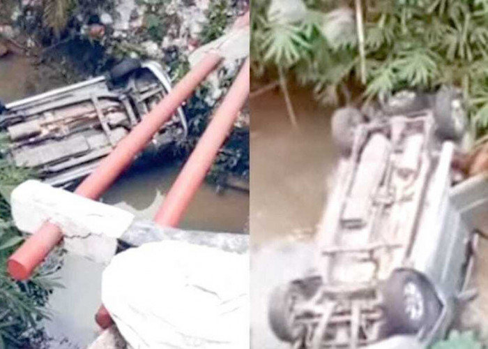 Diduga Ngantuk, Minibus Terjun Bebas Ke Jurang di Desa Sleman OKU