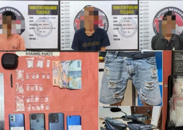 Tiga Terduga Pengedar Sabu di Tanjung Raja Diamankan, Polisi Sita 22 Paket Narkotika