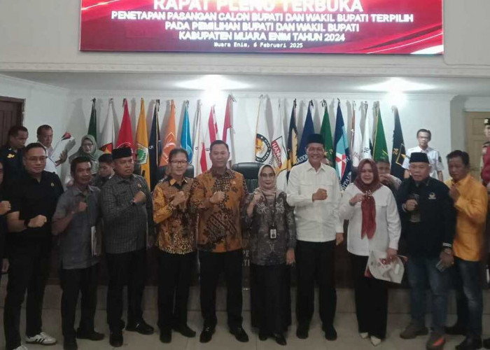 KPUD Resmi Tetapkan Edison - Sumarni Sebagai Paslon Bupati/Wabup Muara Enim Terpilih  Pilkada 2024