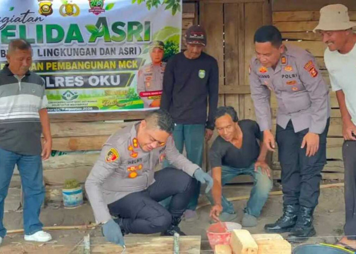 Polres OKU Bangun Fasilitas MCK Warga Melalui Program BELIDA ASRI