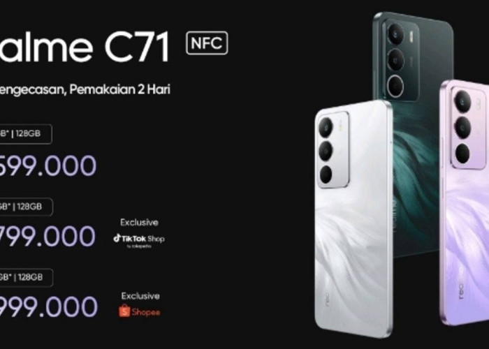 realme C71 NFC Resmi Hadir di Indonesia, Tawarkan Fitur NFC dan RAM Besar Mulai Rp1.599.000