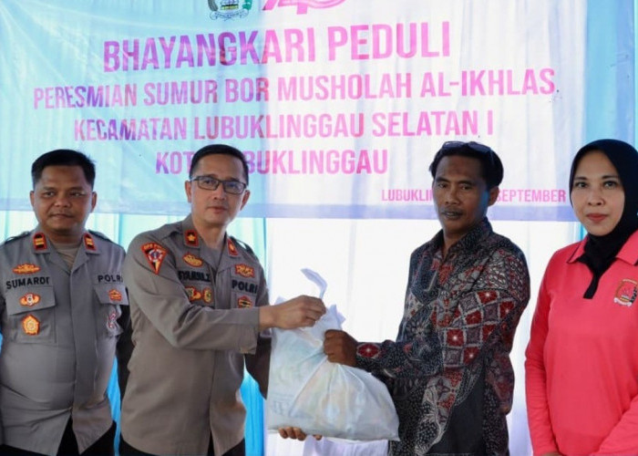Polres Lubuklinggau Resmikan Dua Sumur Bor untuk Warga Kelurahan Rahma