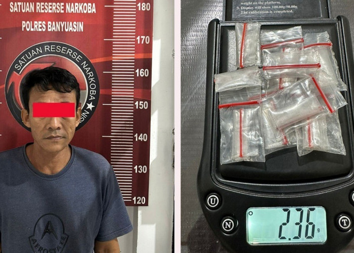Polisi Tangkap Pengecer Narkoba di Banyuasin, 9 Paket Sabu Disita