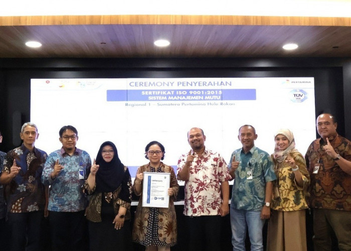 PHR Regional 1 Sumatra Raih Sertifikat ISO 9001:2015, Perkuat Sistem Manajemen Mutu Hulu Migas