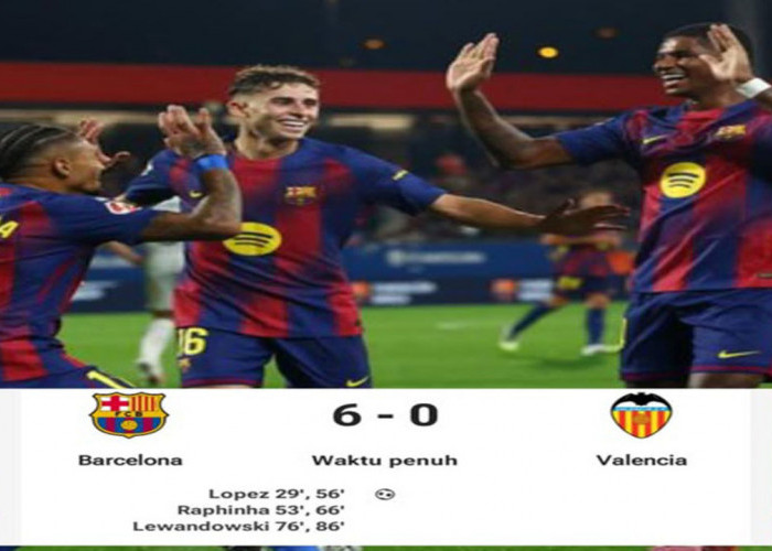 Barcelona Pesta Gol 6-0 Atas Valencia