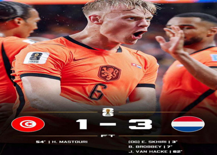 Piala Dunia 2026: Belanda Bungkam Tunisia 3-1! Melaju ke Babak 32.