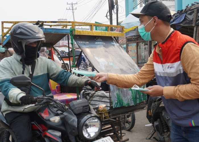 Peduli Dampak Karhutla, PHE Jambi Merang dan Puskesmas Bayung Lencir Bagikan Masker
