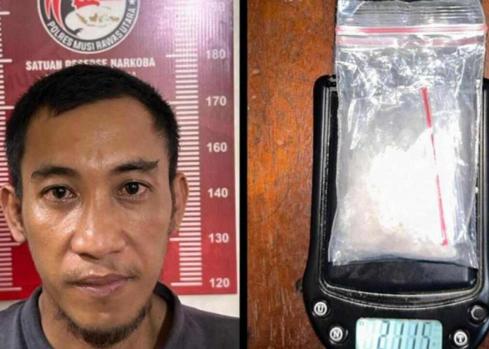 Polres Muratara Tangkap Kurir Sabu 21 Gram di Jembatan Desa Maur Baru