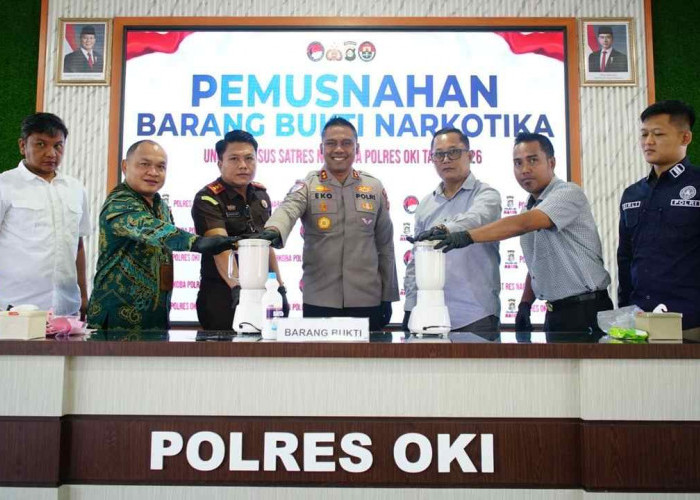 Polres OKI Musnahkan 927 Gram Sabu, Komitmen Babat Habis Narkotika