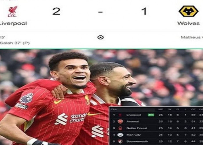 Liverpool Pertahankan Puncak Klasemen dengan Kemenangan Tipis 2-1 atas Wolves