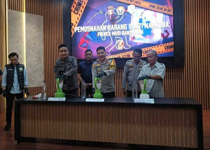 Polres Muba Musnahkan Barang Bukti Narkoba, Tekankan Perang Total Menuju Indonesia Emas 2045