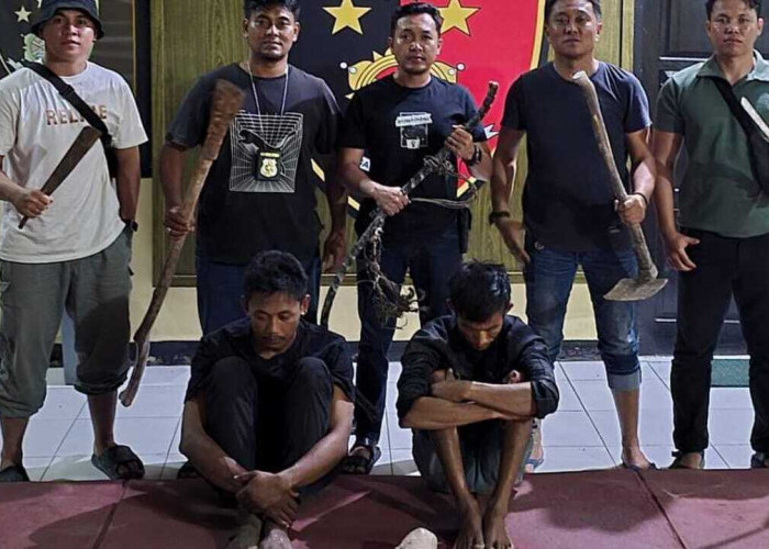 Polsek Indralaya Tangkap Dua Pencuri Kabel Lampu Jalan di Kawasan Perkantoran Tanjung Senai
