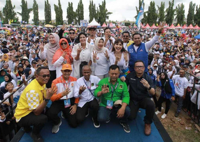 Kampanye Akbar Ngesti-Amin Berlangsung Meriah, Ribuan Masyarakat Padati Lapangan Eks Polsek Prabumulih Timur