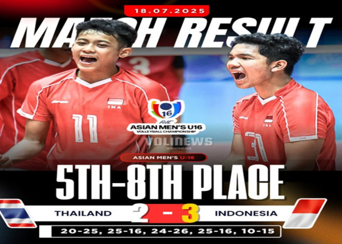 Indonesia U-16 Kalahkan Thailand 3-2, Melaju ke Perebutan Peringkat 5 Kejuaraan Asia Voli 2025