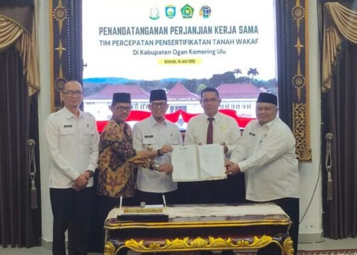 Cegah Sengketa, Kejari – Pemkab OKU Teken Kerjasama Percepatan Sertifikat Tanah Wakaf
