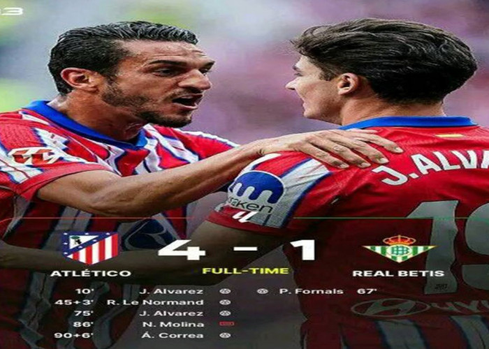 Julian Alvarez Bersinar, Atletico Madrid Libas Real Betis 4-1
