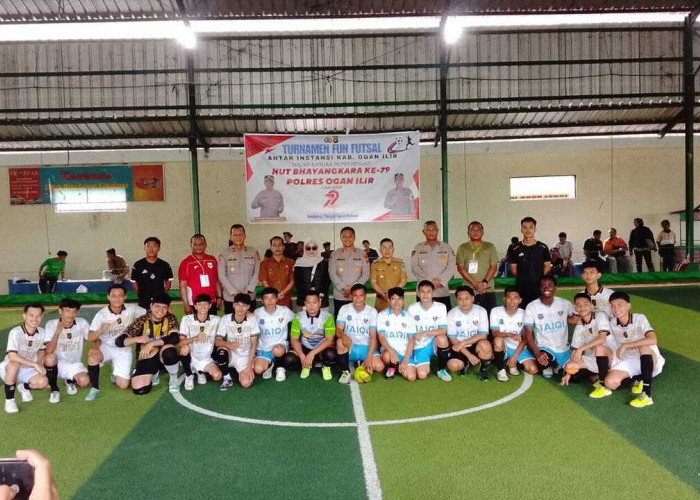Kapolres Ogan Ilir Resmi Tutup Turnamen Fun Futsal dan Gaple HUT Bhayangkara ke-79