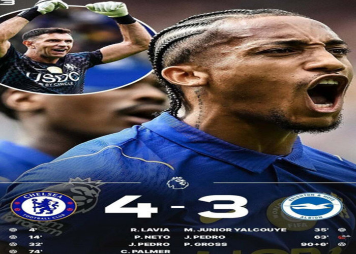 Hasil Liga Premier Inggris: Chelsea 4-3 Brighton Drama Tujuh Gol! 
