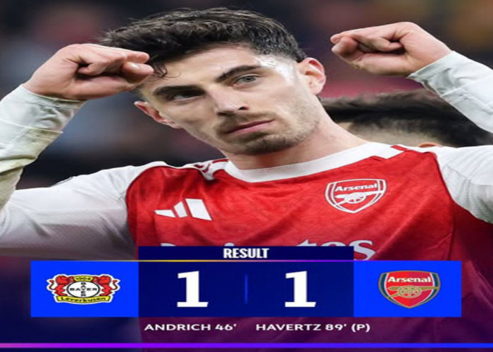 Hasil Liga Champions: Arsenal Tahan Bayer Leverkusen 1-1 di Leg 1 Liga.