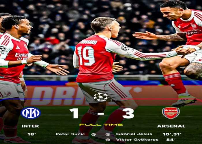 Hasil Inter Milan Vs Arsenal 1-3: Arsenal Tundukkan Inter 3-1, Rekor Sempurna.