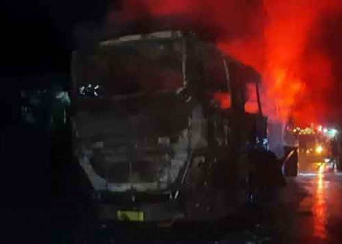 Bus ALS Hangus Terbakar, 30 Penumpang Selamat