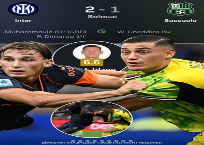Inter Milan Tekuk Sassuolo 2-1, Jay Idzes Tampil Solid di San Siro