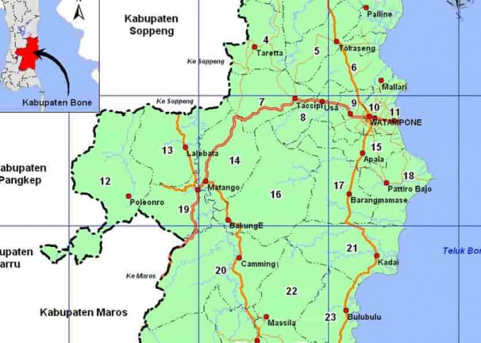 Pemekaran Wilayah Provinsi Sulawesi Selatan, Ini Batas Wilayah Kabupaten Bone Ibukota Provinsi Bugis Timur
