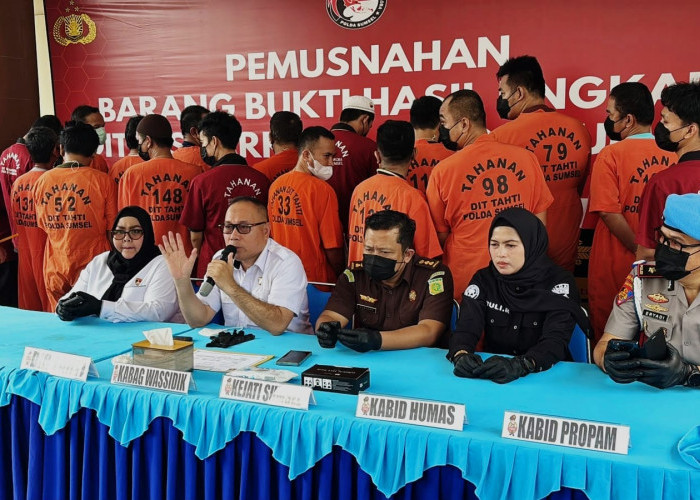 Polda Sumsel Musnahkan Barang Bukti Narkotika Senilai Rp7,9 Miliar, Selamatkan 83 Ribu Jiwa