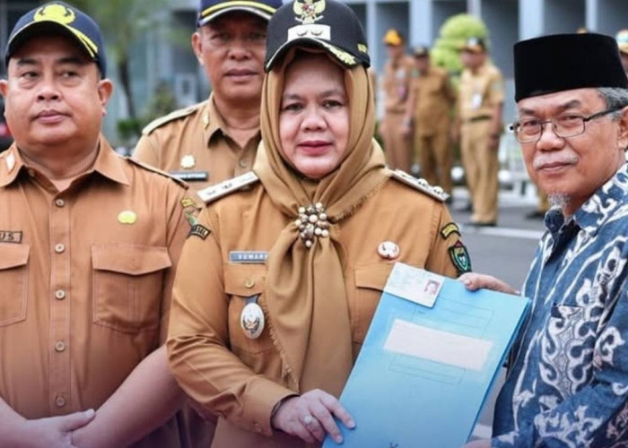 Wabup Sumarni Serahkan SK Pensiun PNS Bulan Mei