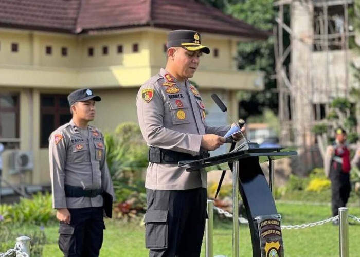 Gelar Apel Kesiapsiagaan Hadapi Bencana Hidrometeorologi, Kapolres Prabumulih: Kita Ingin Semuanya Siap