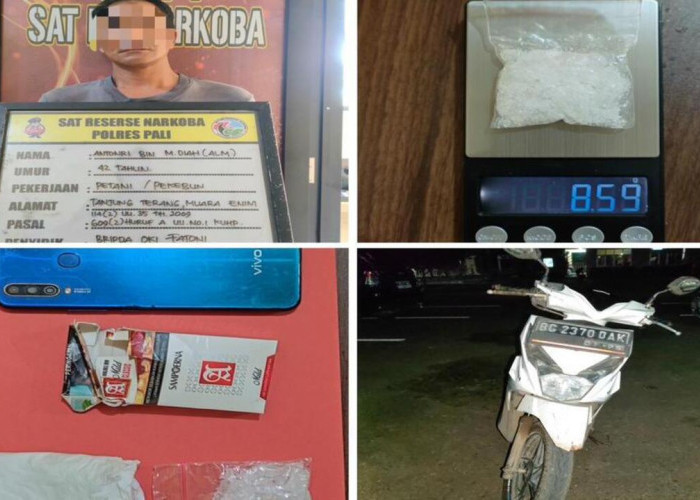 Kurir Sabu 8,59 Gram Ditangkap di Jalan Sekayu–Belimbing PALI, Sabu Dibalut Tisu dalam Bungkus Rokok di Motor